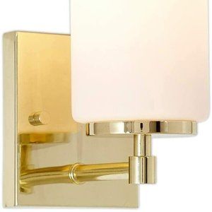 NEW IN BOX Hamilton Hills Gold Wall Sconce Frosted Glass HH1259-L